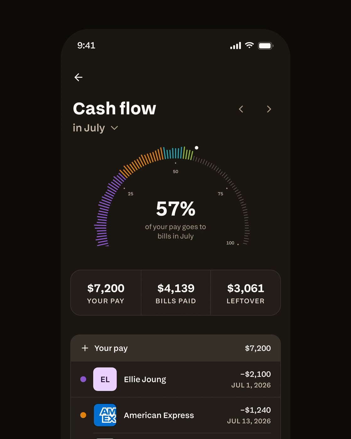 The cashflow view — a month of money in and out